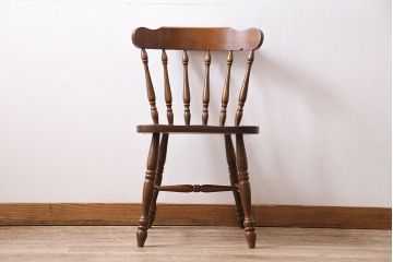 中古　飛騨産業　ビンテージキツツキ　穂高　WINDSOR　カントリースタイルにおすすめのウィンザーチェア(椅子、ダイニングチェア、ウインザーチェア)(R-046031)
