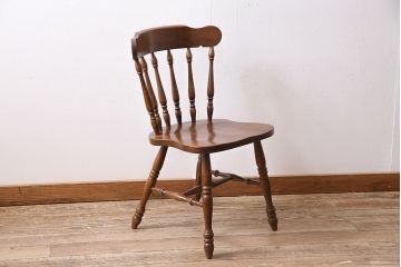 中古　飛騨産業　ビンテージキツツキ　穂高　WINDSOR　カントリースタイルにおすすめのウィンザーチェア(椅子、ダイニングチェア、ウインザーチェア)(R-046031)