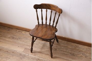 中古　飛騨産業　ビンテージキツツキ　穂高　WINDSOR　カントリースタイルにおすすめのウィンザーチェア(椅子、ダイニングチェア、ウインザーチェア)(R-046032)