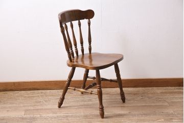 中古　飛騨産業　ビンテージキツツキ　穂高　WINDSOR　カントリースタイルにおすすめのウィンザーチェア(椅子、ダイニングチェア、ウインザーチェア)(R-046034)