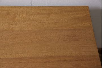 レトロ家具　小振りでかわいいペイントデスク(片袖机)(R-046036)