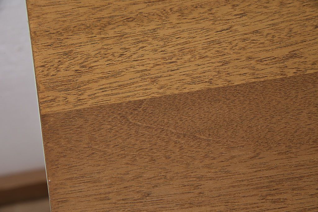 レトロ家具　小振りでかわいいペイントデスク(片袖机)(R-046036)