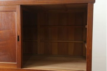 アンティーク家具　大正期　シンプルなつくりの収納箪笥(水屋箪笥、サイドボード、収納棚、戸棚)(R-046037)