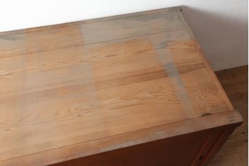アンティーク家具　大正期　シンプルなつくりの収納箪笥(水屋箪笥、サイドボード、収納棚、戸棚)(R-046037)