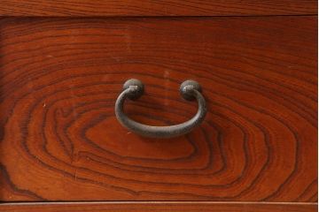 アンティーク家具　大正期　シンプルなつくりの引き出し付き収納箪笥(水屋箪笥、サイドボード、収納棚、戸棚)(R-046038)