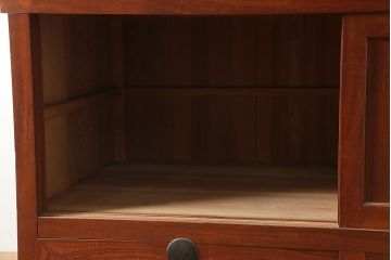 アンティーク家具　大正期　シンプルなつくりの重ね収納箪笥(水屋箪笥、キャビネット、食器棚、戸棚、夜具箪笥、布団箪笥)(R-046039)