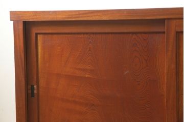 アンティーク家具　大正期　シンプルなつくりの重ね収納箪笥(水屋箪笥、キャビネット、食器棚、戸棚、夜具箪笥、布団箪笥)(R-046039)