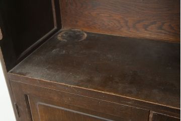 アンティーク家具　ナラ材　大正ロマン香る本箱(収納棚、キャビネット、ブックケース)(R-046040)