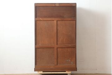 アンティーク家具　ナラ材　大正ロマン香る本箱(収納棚、キャビネット、ブックケース)(R-046040)