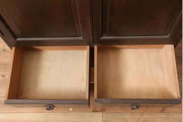 アンティーク家具　ナラ材　大正ロマン香る本箱(収納棚、キャビネット、ブックケース)(R-046040)