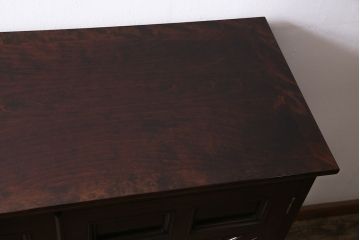 中古　松本民芸家具　衣装盆と取り替えられる棚板付きG型和タンス(チェスト、収納棚、着物箪笥)(定価約79万円)(R-046043)