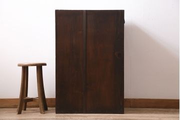 アンティーク家具　ヒノキ・ケヤキ材　サイドチェスト風にリメイクした小タンス(時代箪笥、戸棚)(R-046048)