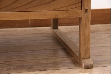 アンティーク家具　大正期　ストリップド(剥離)　天板ケヤキ一枚板　素朴な雰囲気のシンプルな文机(ローテーブル、センターテーブル)(R-046062)
