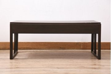 アンティーク家具　昭和初期　深みのある木味が魅力のレトロな文机(ローテーブル、センターテーブル)(R-046063)