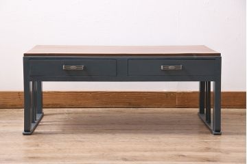 アンティーク家具　昭和中期　ペイント　メンズライクなお部屋に似合う文机(座机)(R-046064)