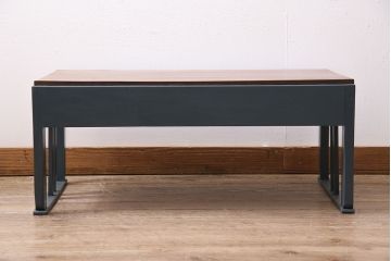 アンティーク家具　昭和中期　ペイント　メンズライクなお部屋に似合う文机(座机)(R-046064)