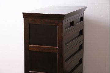 ビンテージ家具　松本民芸家具　503型整理タンス　直線のデザインが目を引くチェスト(引き出し、衣装タンス、ヴィンテージ)(定価約33万円)(R-046079)