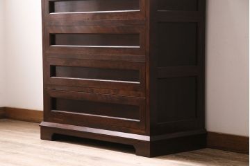 ビンテージ家具　松本民芸家具　503型整理タンス　直線のデザインが目を引くチェスト(引き出し、衣装タンス、ヴィンテージ)(定価約33万円)(R-046079)