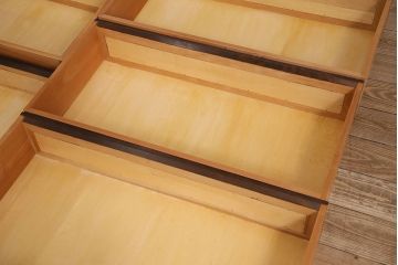 ビンテージ家具　松本民芸家具　503型整理タンス　直線のデザインが目を引くチェスト(引き出し、衣装タンス、ヴィンテージ)(定価約33万円)(R-046079)