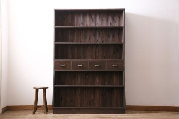 ラフジュ工房オリジナル　すっきりとしたデザインが使い勝手のよい2段重ねのブックシェルフ(本棚、収納棚、ウッドシェルフ)(R-046082)