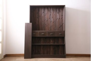 ラフジュ工房オリジナル　すっきりとしたデザインが使い勝手のよい2段重ねのブックシェルフ(本棚、収納棚、ウッドシェルフ)(R-046082)