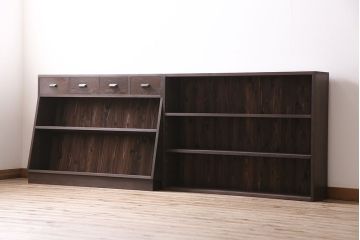 ラフジュ工房オリジナル　すっきりとしたデザインが使い勝手のよい2段重ねのブックシェルフ(本棚、収納棚、ウッドシェルフ)(R-046082)
