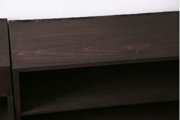 ラフジュ工房オリジナル　すっきりとしたデザインが使い勝手のよい2段重ねのブックシェルフ(本棚、収納棚、ウッドシェルフ)(R-046082)