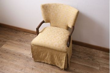 中古　アメリカ製　EJ Victor　優雅なフォルムのハイバックチェア(アームチェア、椅子)(R-046085)