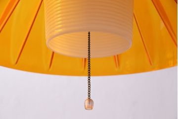 ビンテージ照明　ナショナル(National、松下電工)　昭和レトロ　オレンジシェードが可愛らしいペンダントライト(天井照明、吊り下げ照明)(R-046089)