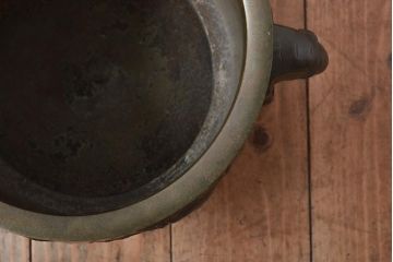 真鍮　麒麟・鳳凰・龍・亀・象の図　彫金　火鉢(鉢カバー、傘立て)(R-046099)