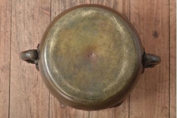 真鍮　麒麟・鳳凰・龍・亀・象の図　彫金　火鉢(鉢カバー、傘立て)(R-046099)