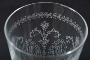KAGAMI　カガミクリスタル　ワイングラス3点(切子、エッチング)(R-046102)