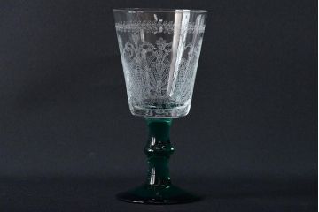 KAGAMI　カガミクリスタル　ワイングラス3点(切子、エッチング)(R-046102)