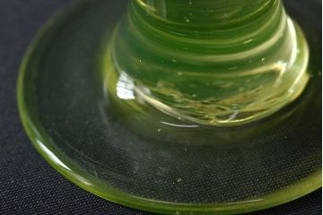 明治〜大正　青縁暈し七宝繋ぎ文ウラン足　氷コップ(R-046104)