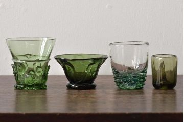 イタリア　ベネチアンガラス　鉢・グラス・プレートなど6点セット(コップ、皿、ヴェネチアングラス、洋食器)(R-046106)