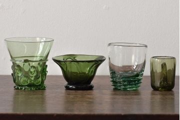 イタリア　ベネチアンガラス　鉢・グラス・プレートなど6点セット(コップ、皿、ヴェネチアングラス、洋食器)(R-046106)