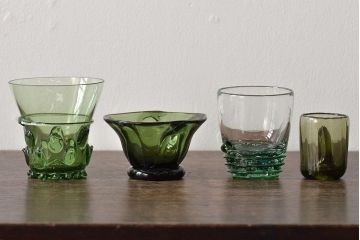 イタリア　ベネチアンガラス　鉢・グラス・プレートなど6点セット(コップ、皿、ヴェネチアングラス、洋食器)(R-046106)