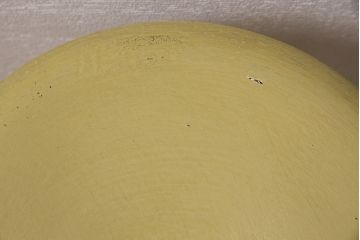 アンティーク家具　昭和初期　ポップなレモンカラーのペイントスツール(木製チェア、丸椅子)(R-046108)