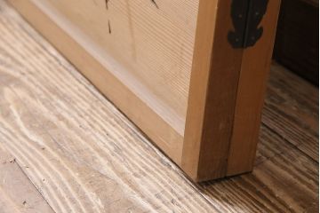 中古　民芸家具　透かし彫りの入った涼しげな花寄せ屏風(つい立て、茶道具、葭屏風)(R-046117)