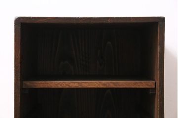 アンティーク家具　明治大正期　引き出し付き　味のある雰囲気が魅力の収納棚(本棚)(R-046119)