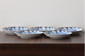深川製磁　牡丹金ミル　小皿5枚セット(和食器)(R-046121)