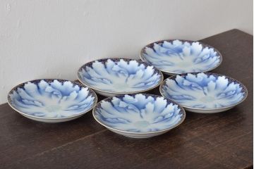 深川製磁　牡丹金ミル　小皿5枚セット(和食器)(R-046121)