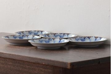 深川製磁　牡丹金ミル　小皿5枚セット(和食器)(R-046121)