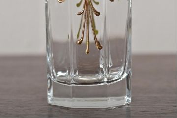 イタリア　ベネチアンガラス　金彩　花の図　グラス6客セット(コップ、タンブラー、ヴェネチアングラス)(R-046122)