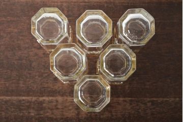 イタリア　ベネチアンガラス　金彩　花の図　グラス6客セット(コップ、タンブラー、ヴェネチアングラス)(R-046122)