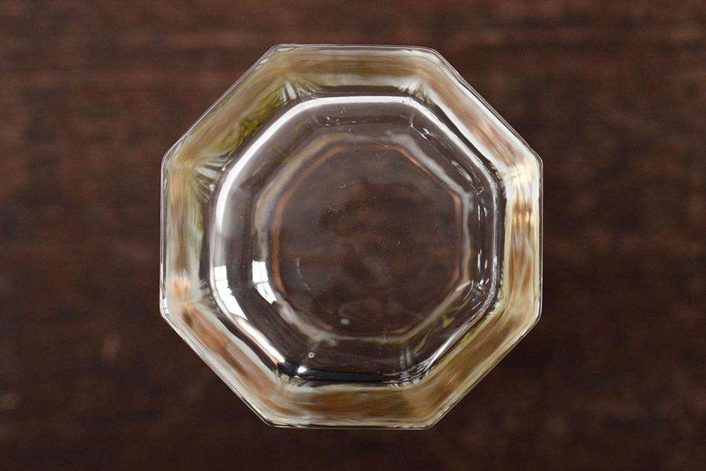 イタリア　ベネチアンガラス　金彩　花の図　グラス6客セット(コップ、タンブラー、ヴェネチアングラス)(R-046122)