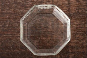 イタリア　ベネチアンガラス　金彩　花の図　小物入れ・お皿　2点セット(変形皿、菓子皿、洋食器、ヴェネチアングラス)(R-046123)