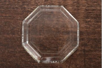 イタリア　ベネチアンガラス　金彩　花の図　小物入れ・お皿　2点セット(変形皿、菓子皿、洋食器、ヴェネチアングラス)(R-046123)