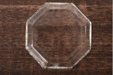 イタリア　ベネチアンガラス　金彩　花の図　小物入れ・お皿　2点セット(変形皿、菓子皿、洋食器、ヴェネチアングラス)(R-046124)