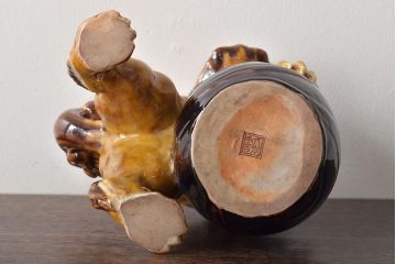 古い　九谷八十吉　獅子置物(作家物)(R-046136)